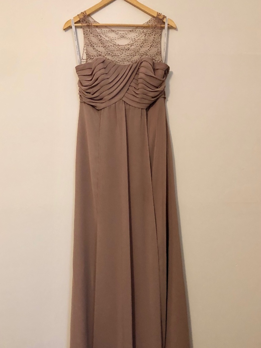 Alfred Angelo Rum Pink Satin Chiffon Pearl Top Formal Bridal Prom Gown Size 10